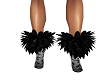 Black feather boots