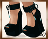 !! Black/Blue Wedges