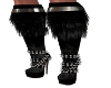 Black Fur Spiked Boots