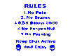 Blue Skull Rules Sign