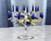 Blue,W Flowers & Candles