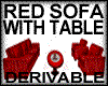 RED SOFA WITH TABLE