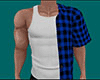 Blue Plaid Shirt Tank M