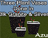 Blk & Silver Plant Vases