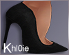 K Black Velvet Heels