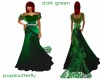 dark green gown