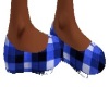 blue plaid slipper