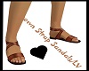 LV/Brown L Strap Sandals