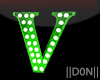 V Green Letters Lamps