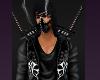 Black White Dragon SLayer Jacket Pants Swords Katanas Masks