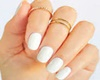 White Nails + Gold Rings