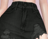 Torn Denim Skirt/Black