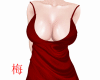 梅 red silky dress