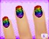 {K} Rainbow Zebra Nails
