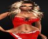 Blond BIker Red White Lace Halter TOps Pants Lingerie