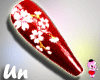 !@ Flower Red Nails