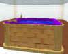 wooden/purple hot tub