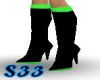 S33 Blk/Neon Green Boots