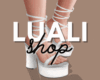 L. white strappy heels