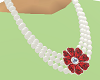 Pearls W/ Ruby Flower