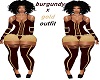 burgundyxgold outfit