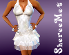 white silk ruffle dress
