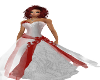 red & white wedding gown