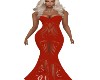 Strapless Red Gown