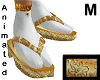 kimono slippers gold - M