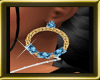 }KC{Blue & Gold Earrings