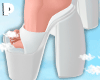 White Curved Heels