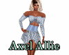 AA Lg Blue Summer Dress