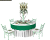 green wed guest table