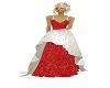 Red and White Ball Gown