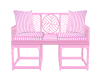 Pink Rattan Sofa