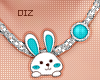 !!D Bunny Necklace Teal