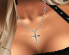 H. Silver Cross Necklace