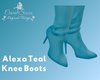 Alexa Teal Knee Boots