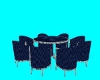 blue  table chairs