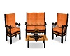 Orange Leather Sofa Set