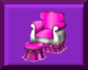 Pink Arm Chair/ Ottoman