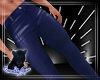 QSJ-Leather Pants Blue