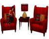 Red & Gold Coffee Chairs