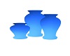 blue flower vases