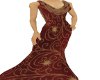 Red Gold Swirl Gown