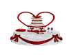 Red Hearts Wedding Cake