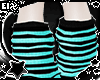 . cyan leg warmers