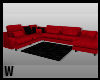 [W] Red Black Sofa