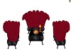 red velvet popcorn chair