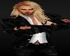 Blond Black Jacket Pants White Shirt Models